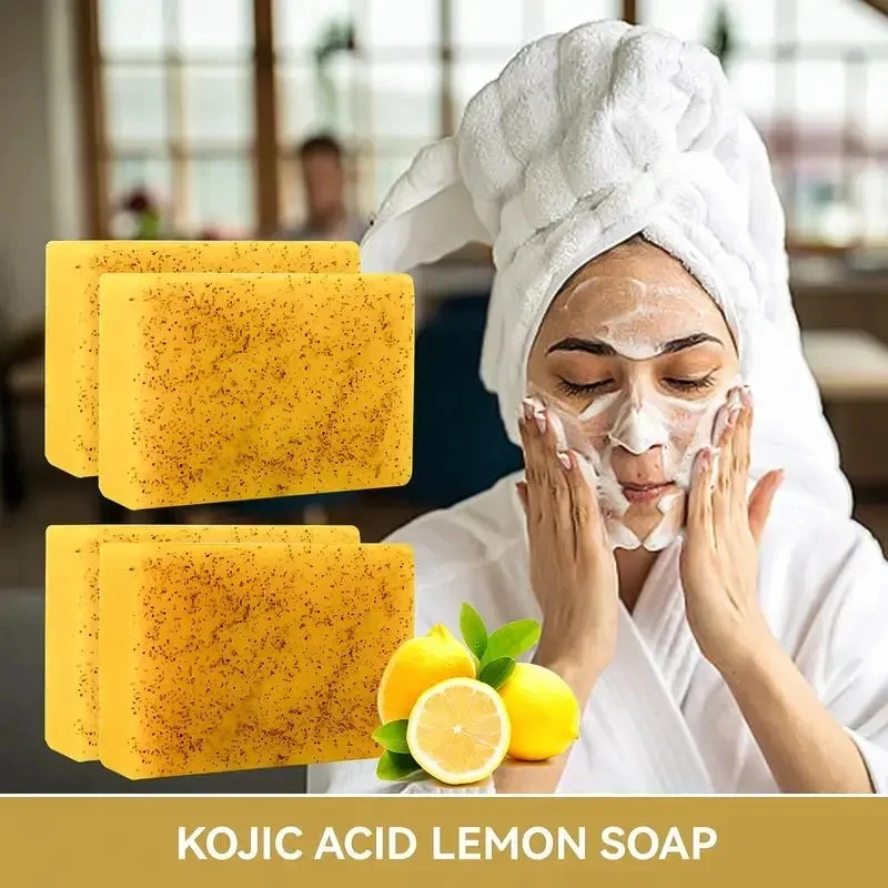 Turmeric Hand Made Soap, Lemon Kojic Acid Soap, Shower and Facial Soap Deep Cleaning For Face Body Skin Care