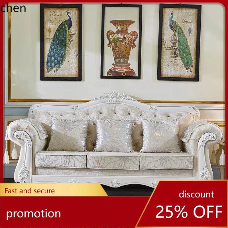 HT Fabric Sofa Set Living Room Complete 1+2+3 Internet Celebrity Beauty Salon Three-Seater Sofa