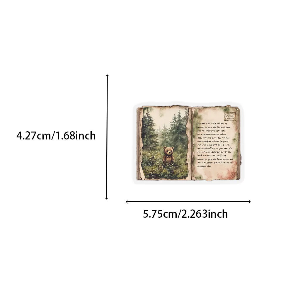 50 pçs retro aquarela diário pet graffiti adesivos diy portátil, bagagem, caso de telefone, tablet adesivos à prova dwaterproof água decoração