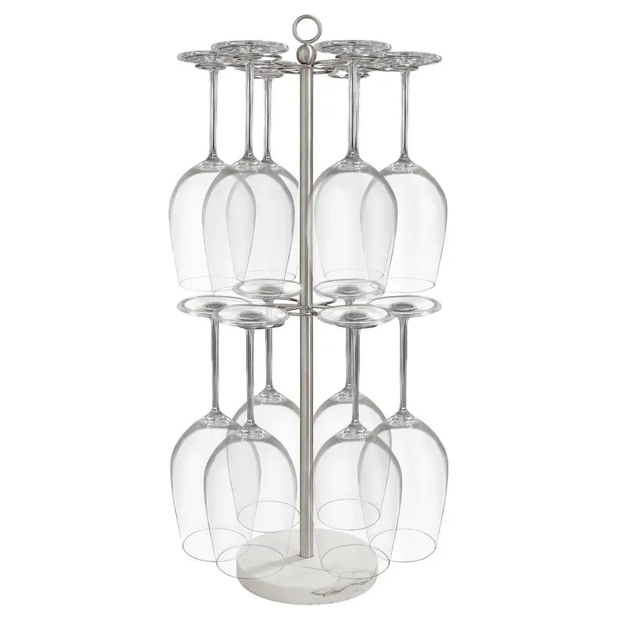 

Настольная подставка для винных бокалов, большая, отдельно стоящая, с мраморным основанием, настольная подставка для бокалов на 12 мест, прочная подставка для коктейльных бокалов