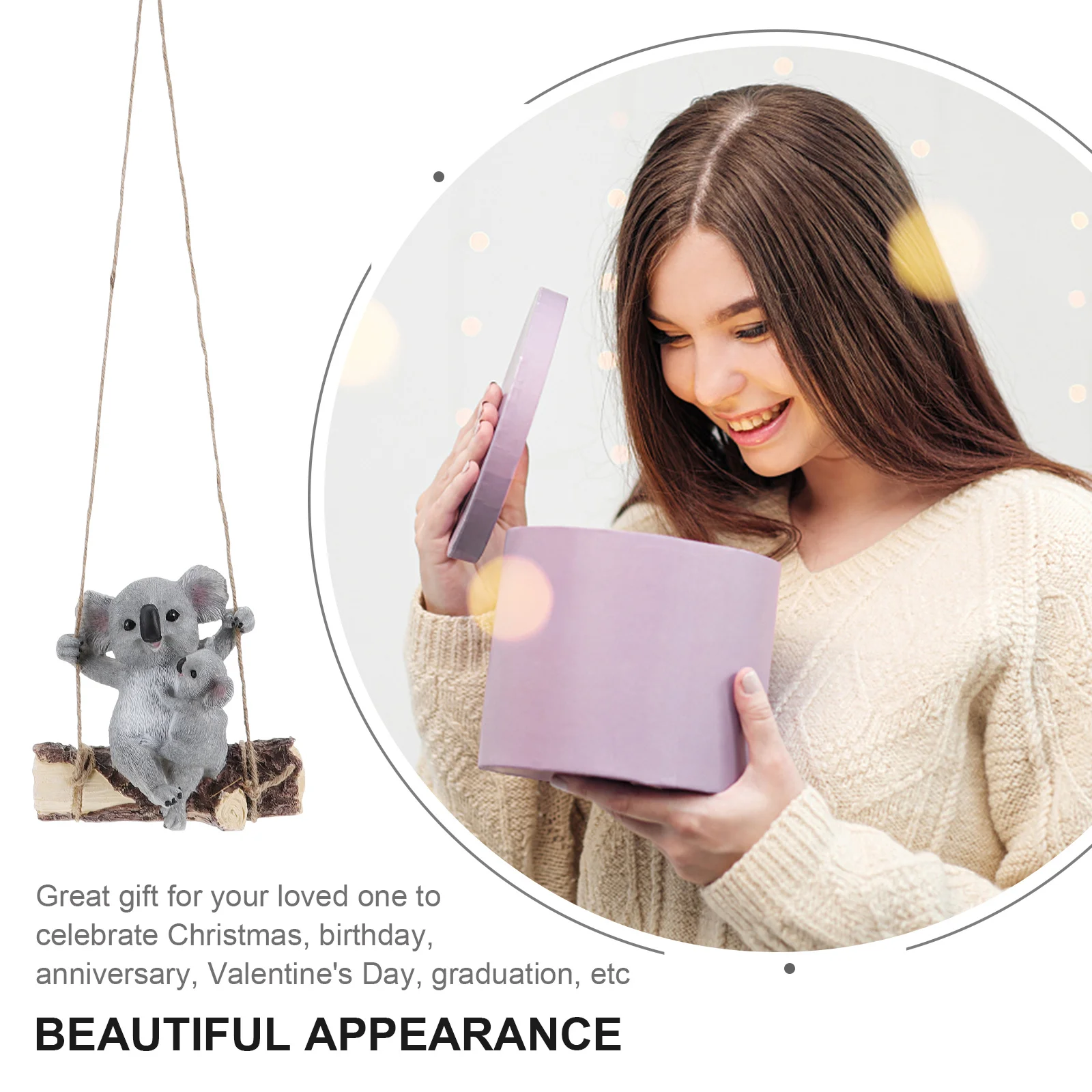 

1Pcs Koala Shaped Decor Resin Garden Yard Outdoor Landscape Ornament Grey Realistic Koala Shaped Decor Garden Adornment