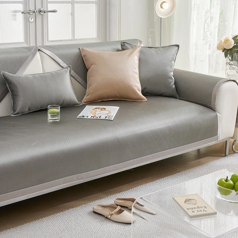 Summer Cooling Ice Silk Sofa Towel for Living Room Multifunction Sofa Blanket Protector Cover Universal All Inclusive Cushion