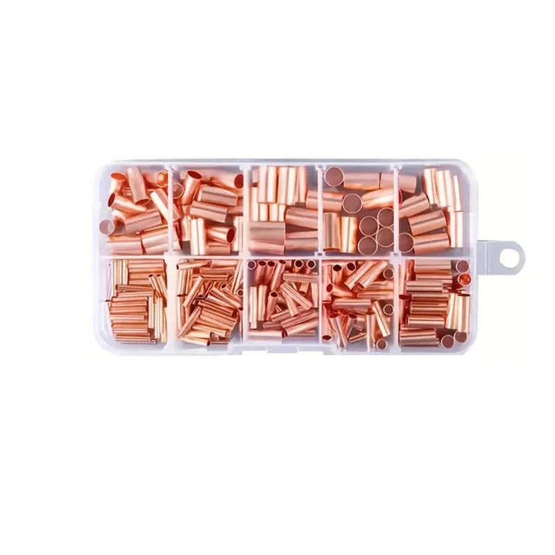 250pcs 7 Sizes of Copper Connecting Pipe Kit With - Perfect For Wire Joints & Cable Lugs!wire connection terminals, home applian