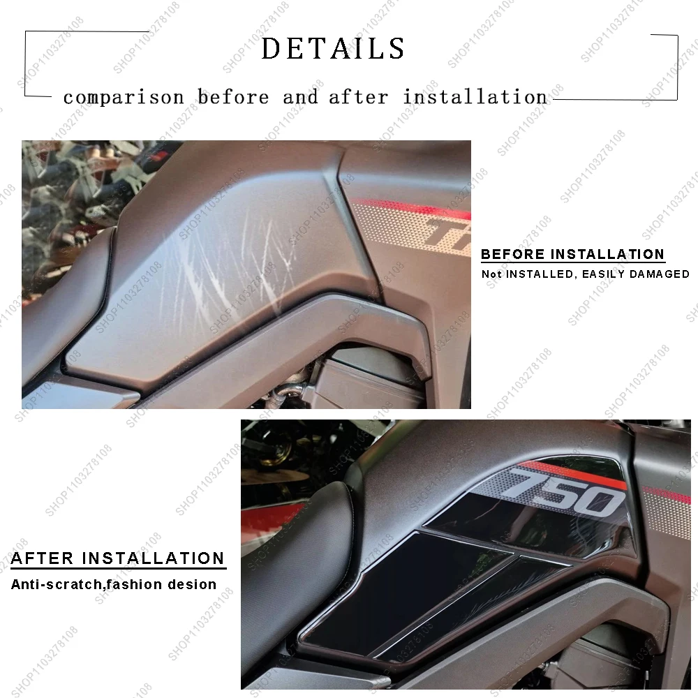 Motorcycle Accessories Fuel Tank Pad Protector decals Waterproof 3D Resin Stickers Kit for Honda Transalp XL 750 2023 - Image 6