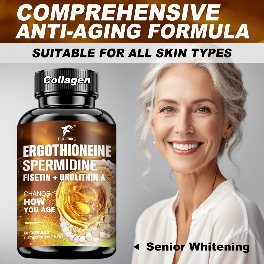 

FULIMIKS Anti Aging Supplement, with Ergothioneine Spermidine, Fisetin & Resveratrol, Support Skin Vitality & Cellular Health