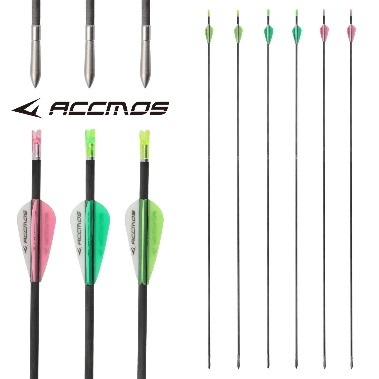 Archery ID3.2mm Pure Carbon Arrows Shaft Spine350 400 450 500 550 700 750 800 850 900 1000 1100 for Practice Training Shooting