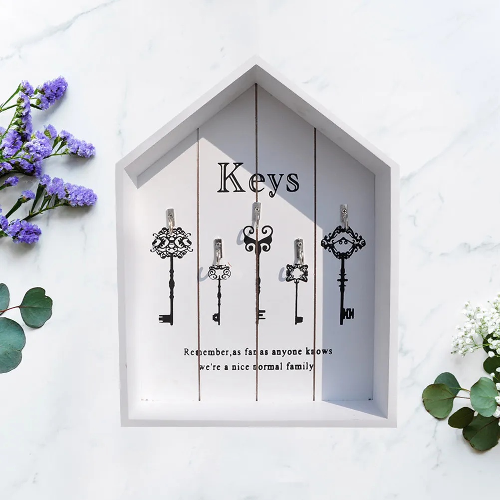 Shaped Key Storage Holder Wooden Storage Box Random Color Multifunctional Key Case Hanging Box for Home Decor Organizing