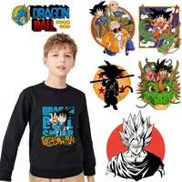 Dragon Ball Clothes Sticker Son Goku Patches Cartoon Anime Iron on Clothing Patches Heart Transfer Applique Hot Thermal Sticker