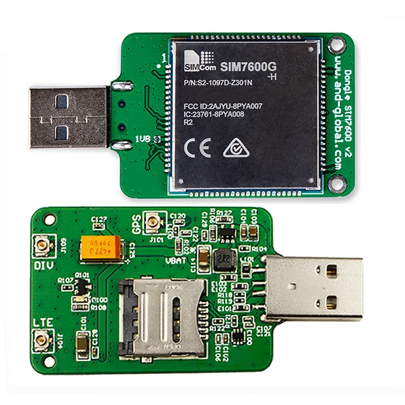 SQPP-SIMCOM SIM7600G H USB Dongle+Antenna HSPA+ GSM GPRS EDGE UMTS LTE 4G Cat4 Module For SIM7600 SIM7500 SIM7600X-H Series