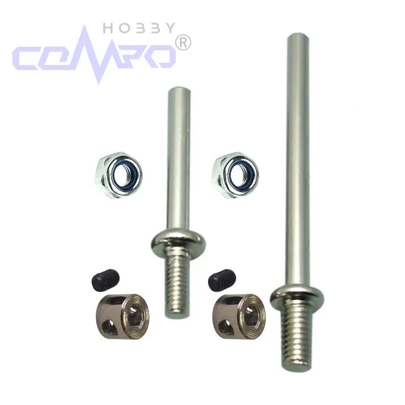 Essieux de roue en métal et acier, avec écrous autobloquants et collier de roue, assemblage de train d'atterrissage pour modèle d'avion RC, 4 pièces