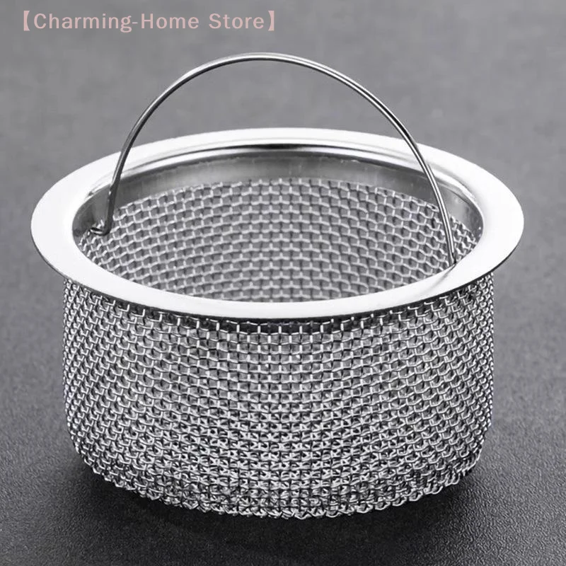 【M】Stainless Steel Kitchen Sink Drain Strainer Fine Mesh Easy Lift Handle Prevents Food Waste Clogging Pipes For Daily Use
