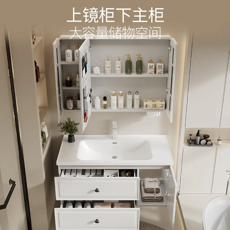 Moisture-proof honeycomb aluminum bathroom cabinet ceramic integrated basin toilet washstand