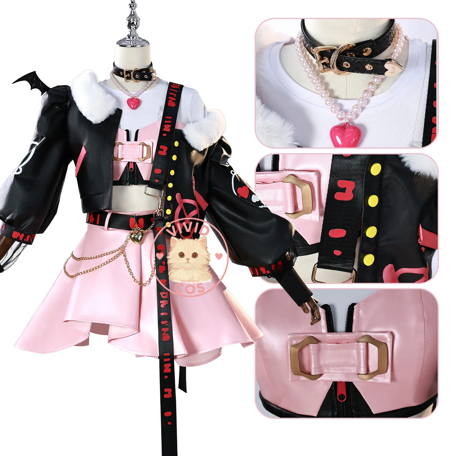 أزياء افتراضية مشهورة على شكل أيدول أنيمي لوه تياني أزياء تنكرية تحت الأرض معطف روك وردي تنورة قصيرة موحدة للنساء حفلة كوميك كون