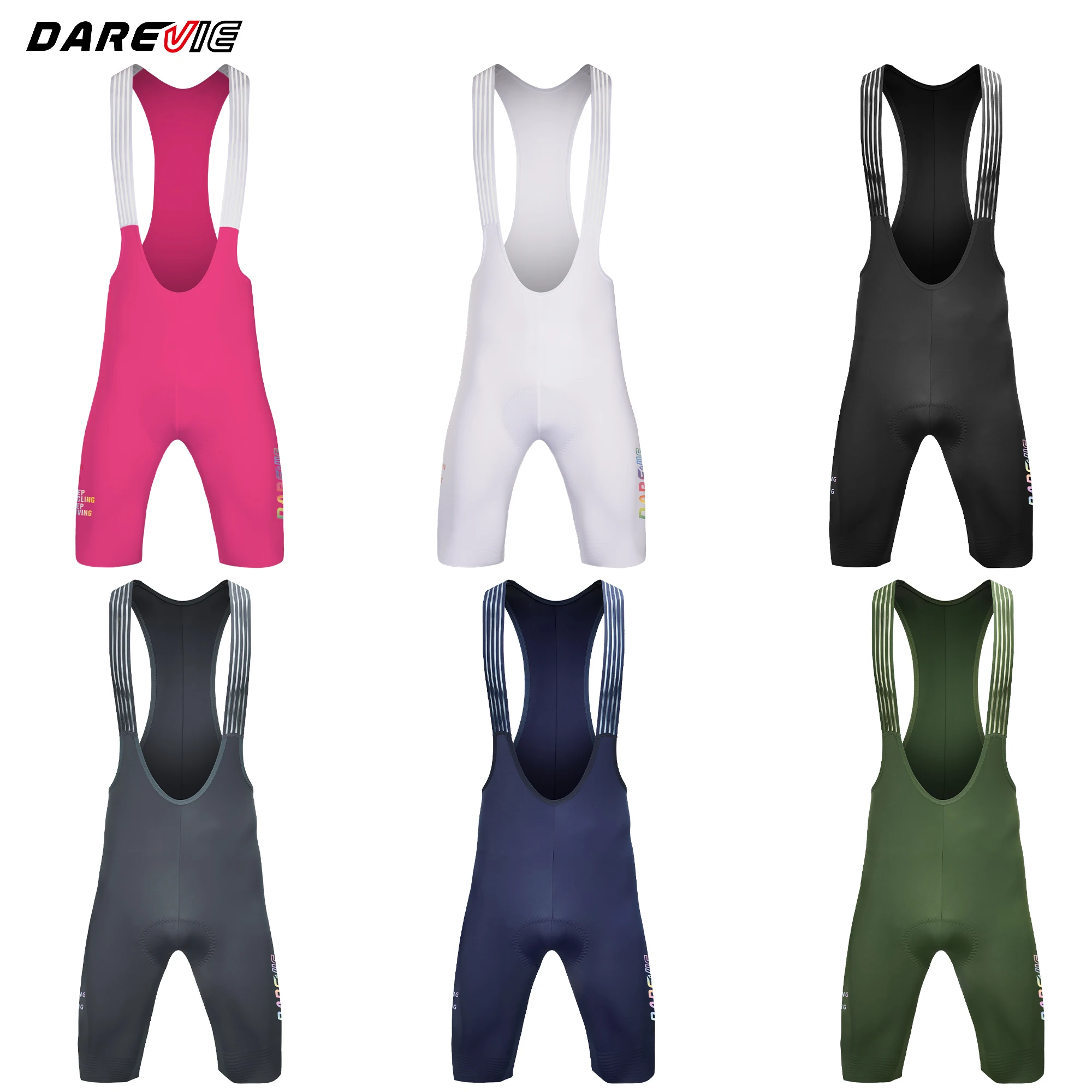 

DAREVIE Men's Cycling Bib Shorts 4.0 Seamless 4-Way Strech Bretelelle Men's Cycling ELASTIC-INTERFACE® Pad Cycling Shorts