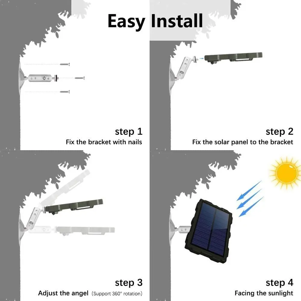 Outdoor Waterproof 1700MAh Lithium Battery Trail Hunting Camera Solar Panel Kit - Waterproof Solar Charger Power System