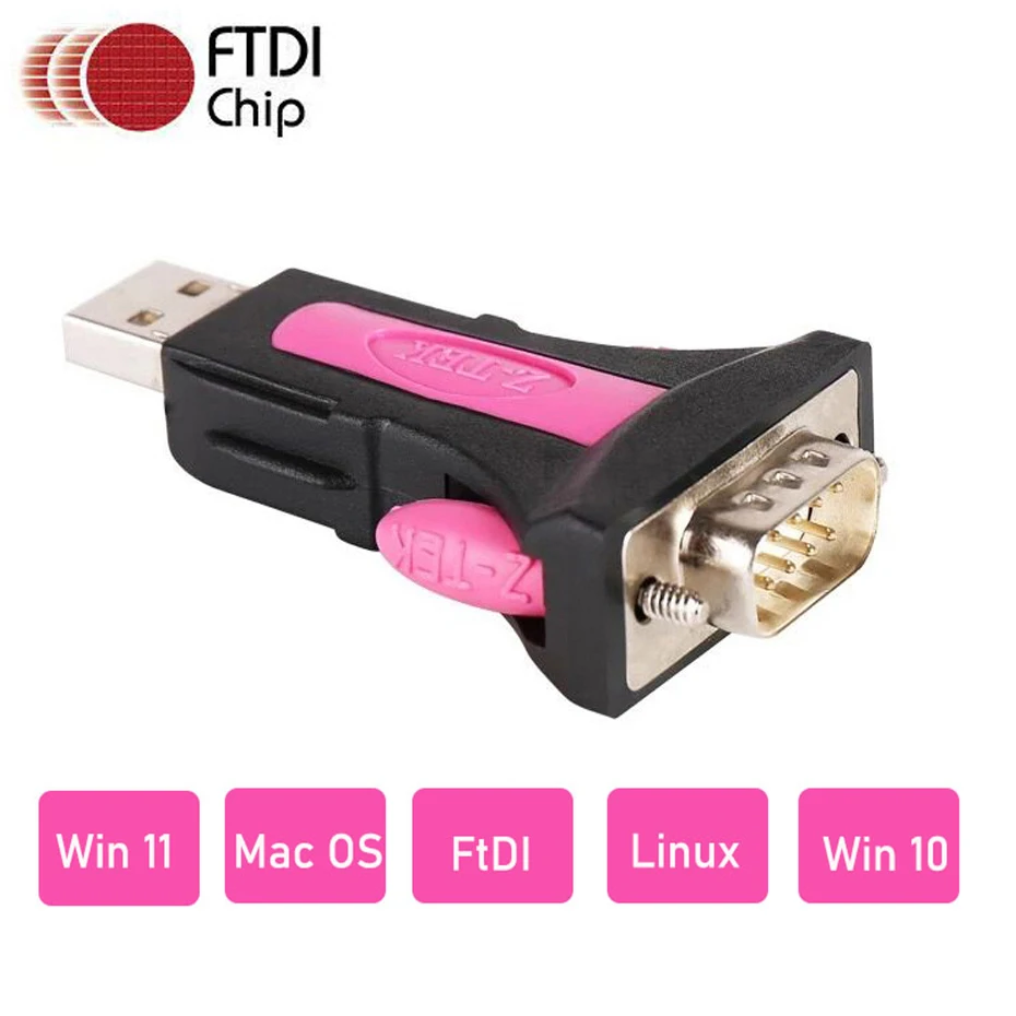 USB to RS232 Converter Adapter FT232 Z0TEK ZE551A FTDI Chipset USB to DB9 Data Transfer for Win 11/10/8/Mac OS.