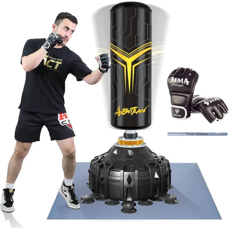 

Freestanding Punching Bag Boxing Gloves, Boxing Bag Suction Cup Base for Adult Teens-Standing Kickboxing Bag for Home Office Gym