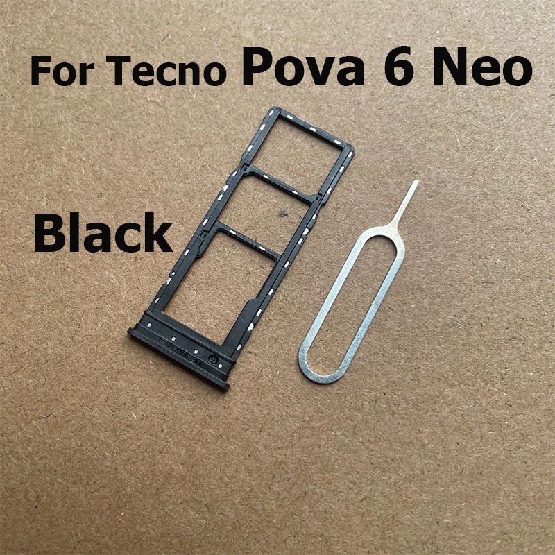 For Tecno Pova 6 Neo Sim Card Tray Slot Holder Connector SD Card Socket Holder Replacement Repair Parts