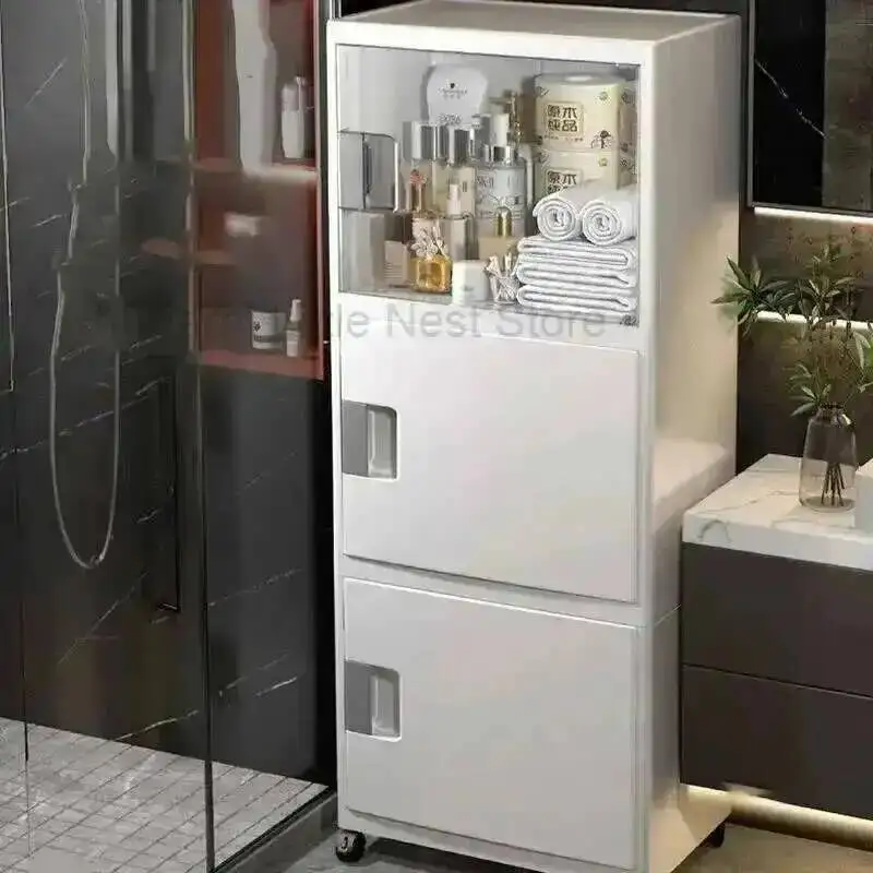 

Bathroom Bathroom Storage Floor-standing Waterproof Cabinets Cabinet Toilet Narrow Slit Large Capacity Storage Organizer Z