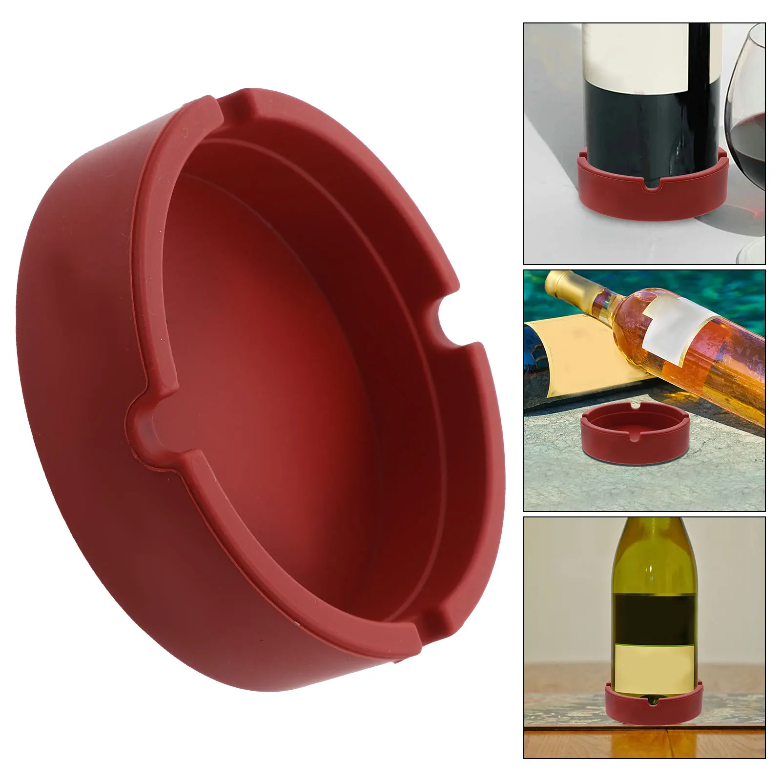 

Non-Slip Silicone Wine Coaster Reusable Beer Bottle Holder Mat Glass Pad Kitchen Dining Table Coaster Bottle