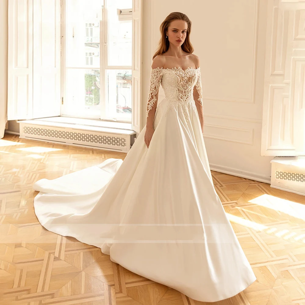 

Fascinating Women A-Line Wedding Dresses Sexy V-Neck Sleeveless Tulle Bridal Gowns Engagement Banquet Robes De Mariee Customized