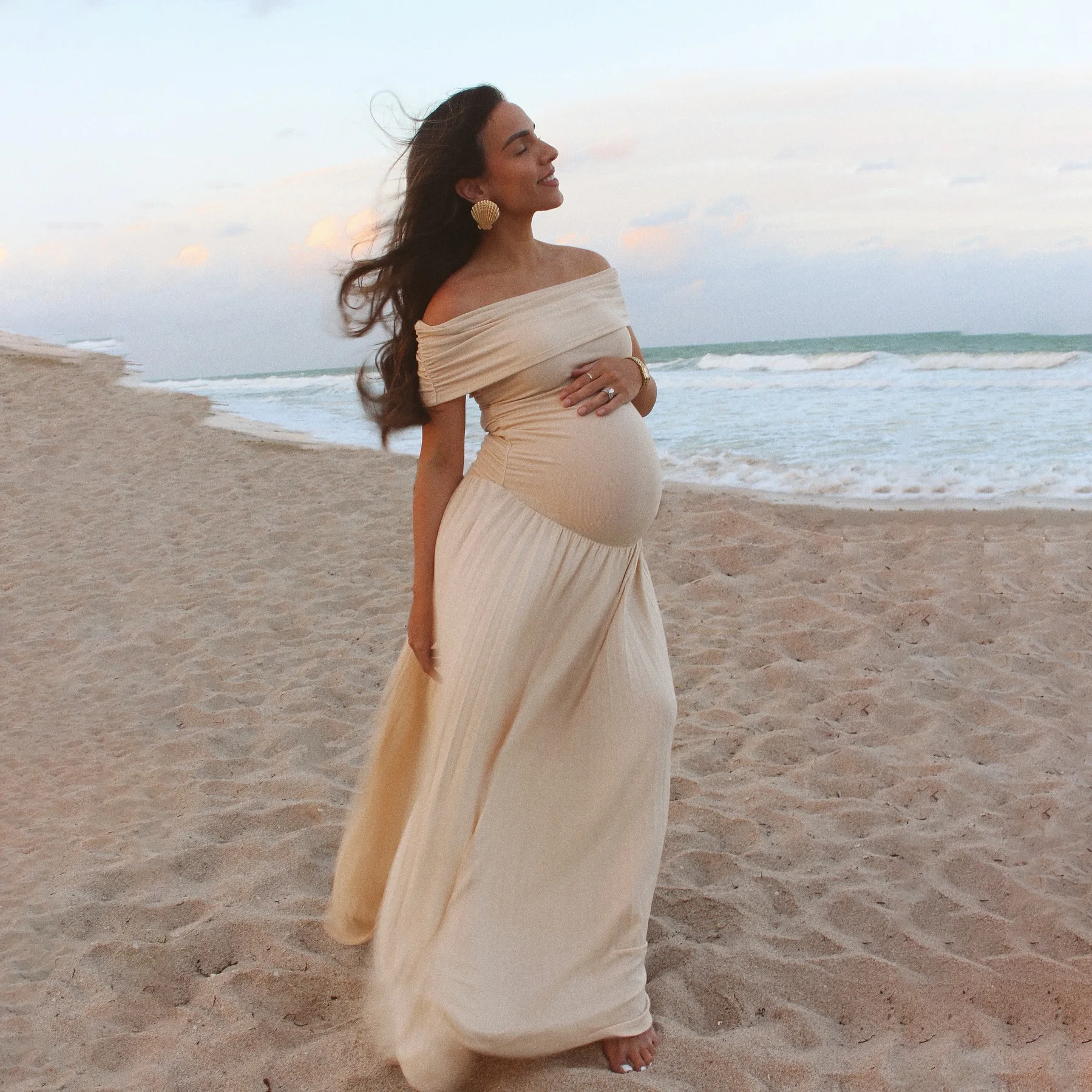 

Maternity Dress Photoshoot Sleeveless Gown Pregnancy Photo Props pregnant women Summer Dresses for pregnant baby shower ﻿