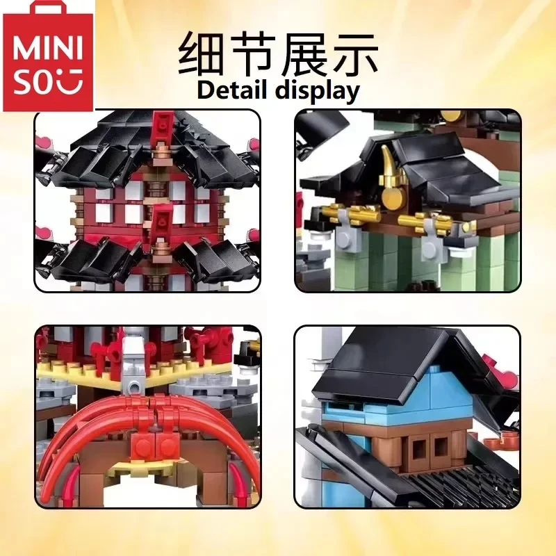 MINISO Disney DIY 737pcs Temple of Ninja Smaller 70751 Version Building Blocks Set Compatible With Lepined block Toy for Kids