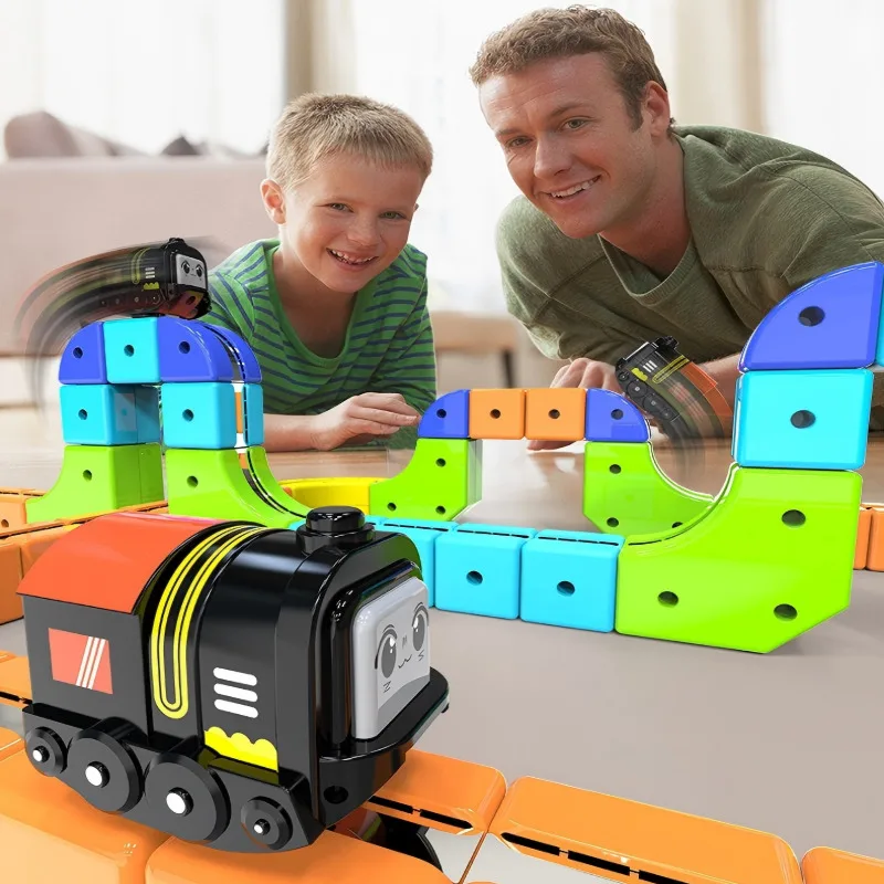 Anti-Schwerkraft Eisenbahn Zug Track Magnet Schiene Auto Spielzeug Magnetische Bausteine High-Speed Racing Track Spielzeug für Kinder geschenke