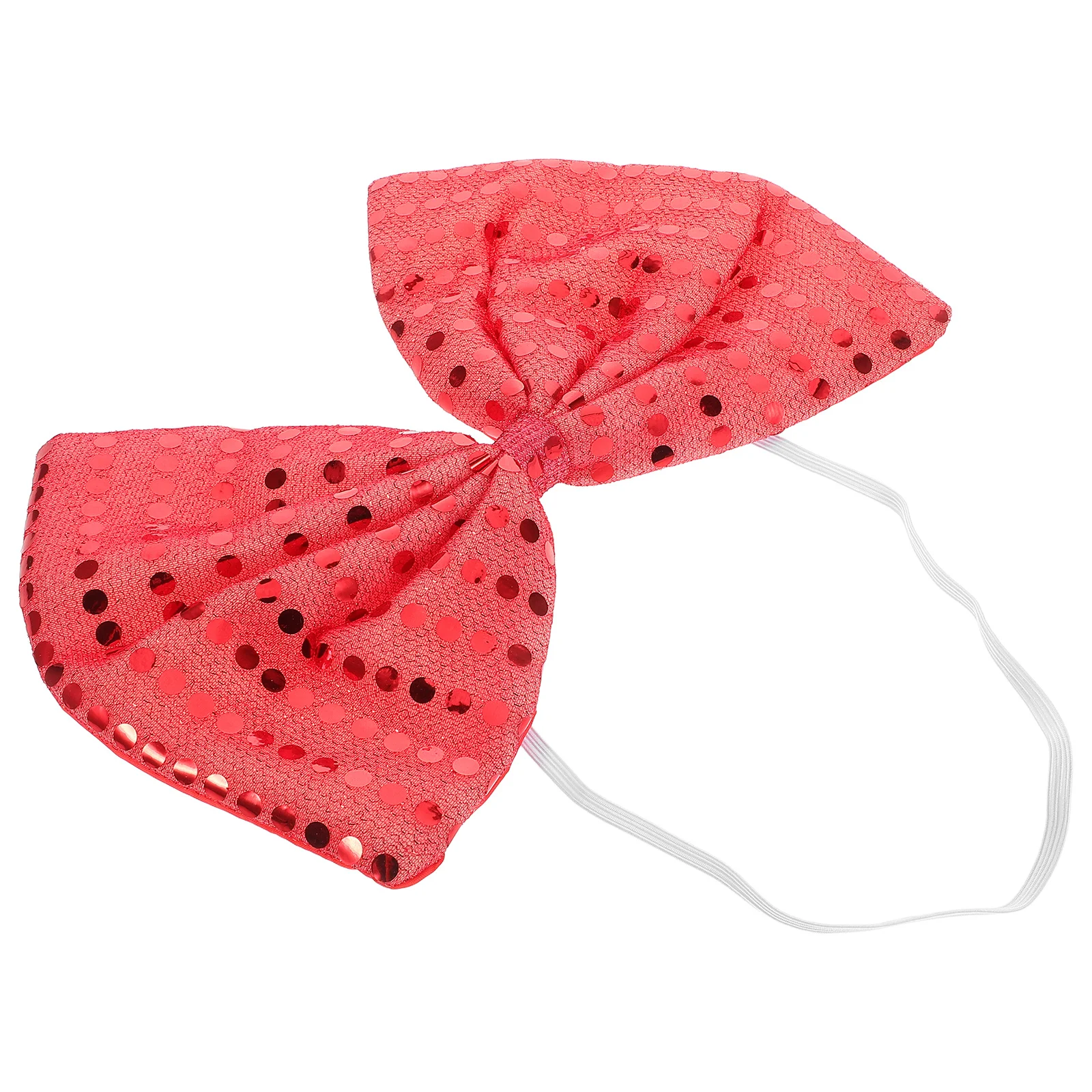 

Oversized Red Sequin Bow Tie Sparkly Holiday Masquerade Carnival Accessory for Men Women Large Costume Party Fancy Dress