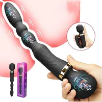 Powerful Dildos Vibrator Double-ended Wand G-Spot Massager Stimulator Anal Plug Sex Toy For Couple Clitoris Stimulator for Adult