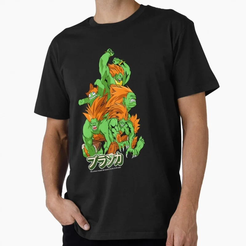 

Blanka Street Fighter Retro Combat Gift t shirt 0518 Arcade game Graphic Tee 100% cotton print Y2K Clothes All size Tops S-6XL