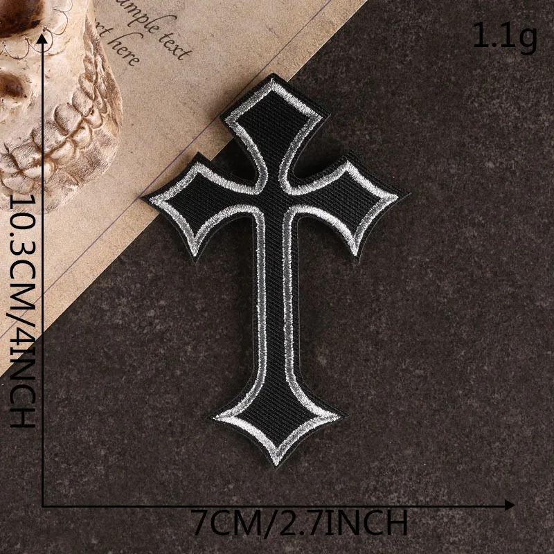 Patch Thermocollant Hard Rock Bibel Stich für Kleidung Eisen auf Kreuz Stickerei große Menge Lot Designer kleine Nähen DIY Schmelzbar – Detail 14