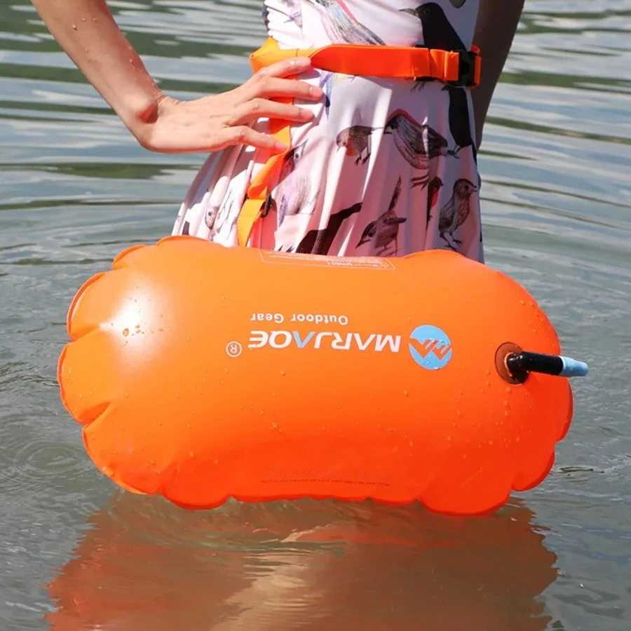 Outdoor Swim Safe Buoy Inflatable Life Saving Swim Buoy PVC Inflated Air Drying Bag Drift Bag For Swimming Pool Open Water