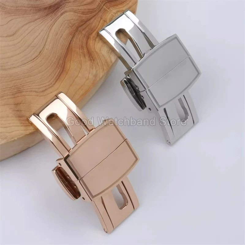 Rose Silver 16 18mm Solid Stainless Steel Watch Accessories Folding Clasp for Patek Philippe Aquanaut Watchband Butterfly Buckle