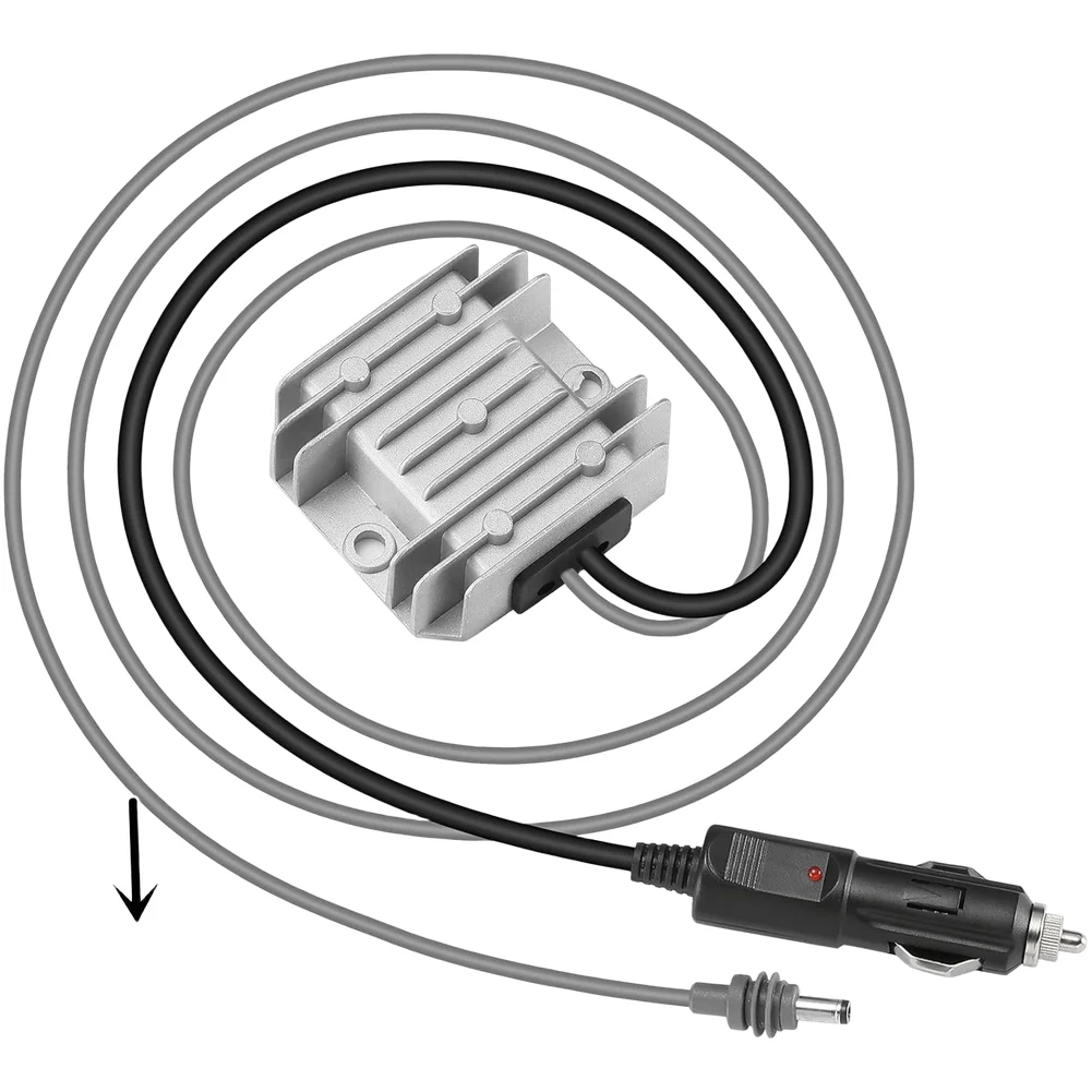 Aluminum DC DC Converter 9 28V Input Range 30V 3.5A Output for Vehicle Power Systems IP68 Rated Compact 6.5x5.9x2.3cm