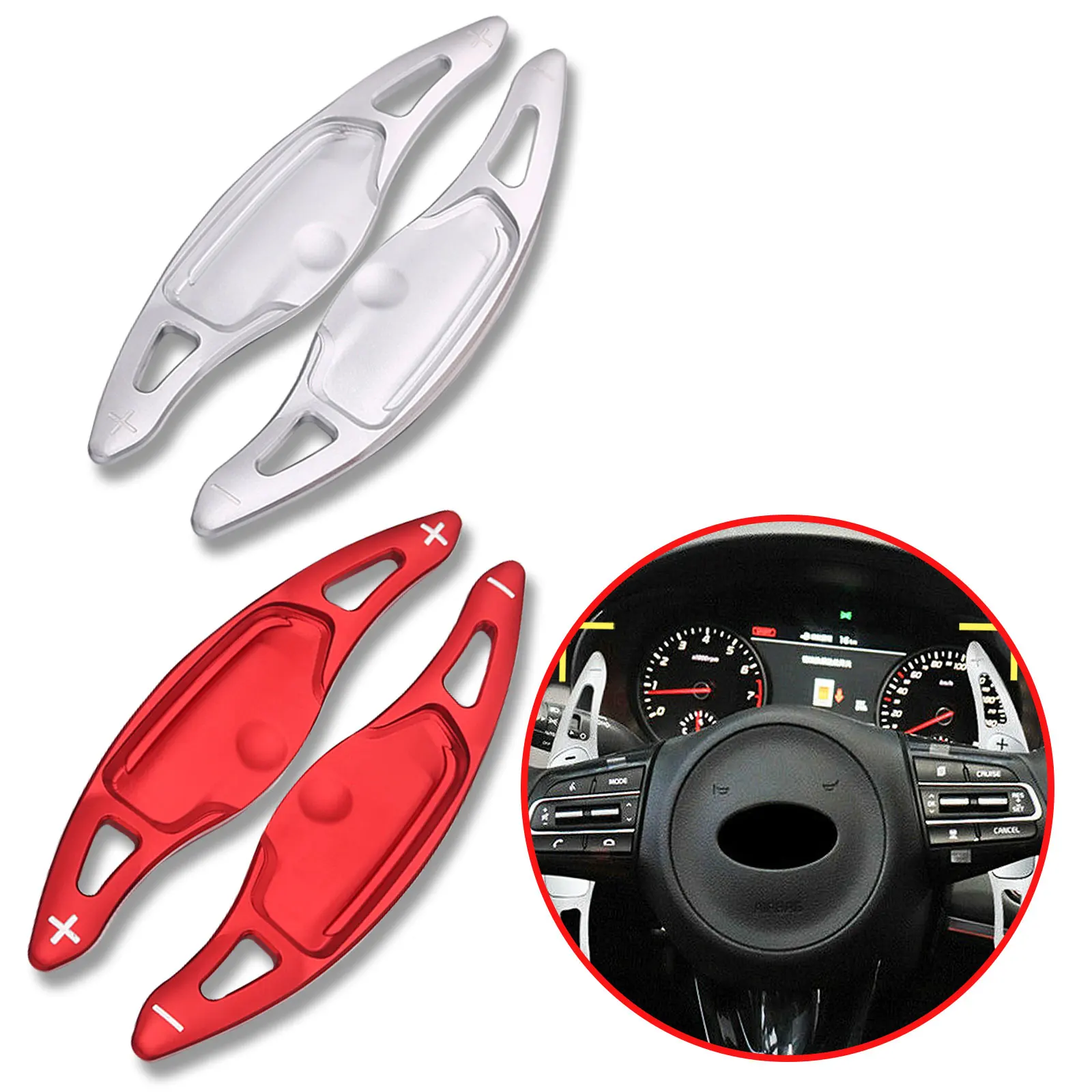 2PCS Pair Shift Paddle Gear Steering Wheel Extended Add-on Parts For Kia Stinger CK 2018 2019 2020 2021 Aluminum Alloy