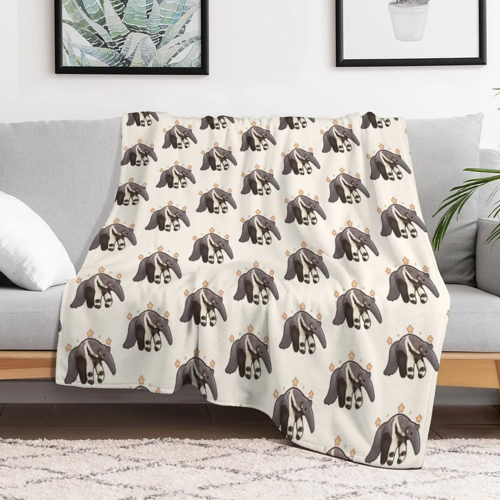

Adorable gaint anteater with stars Throw Blanket Blankets For Baby For Decorative Sofa for sofa Blankets