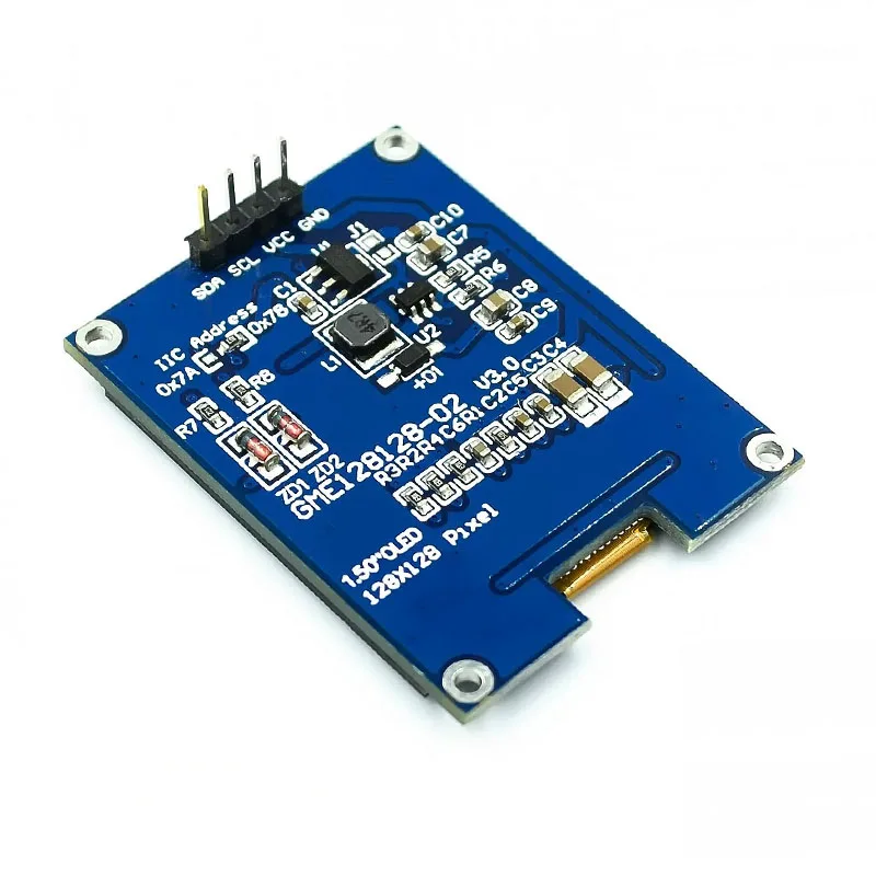 새로운 1.5 인치 1.5 "128x128 OLED 쉴드 스크린 모듈 SH1107 드라이버 IIC 4 핀 흰색 Arduino 용 STM32 용 Raspberry Pi 용