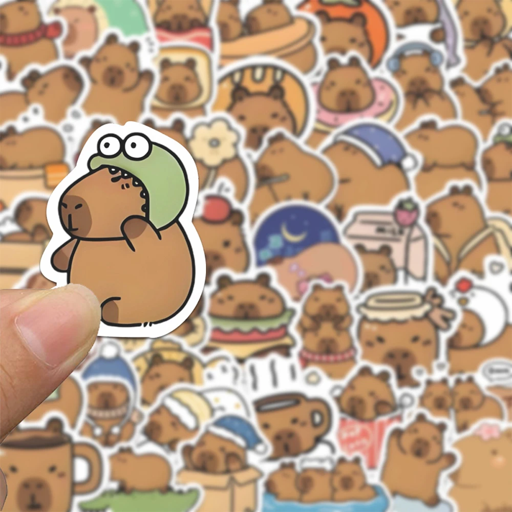 10/30/54 個かわいい面白い動物カピバラステッカー漫画落書きデカール DIY 水筒スーツケース電話バイクステッカーおもちゃギフト