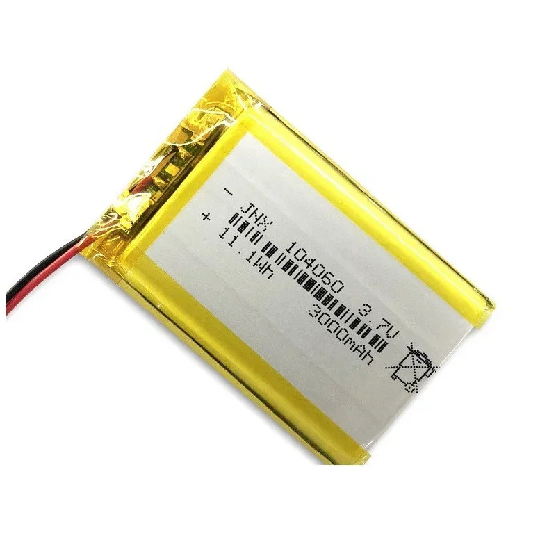 Lipo 104060 3000mAh 3.7V Polymer Lithium Battery for Humidifiers Gps Navigation Devices Smart Wearable Locator Bluetooth Speaker