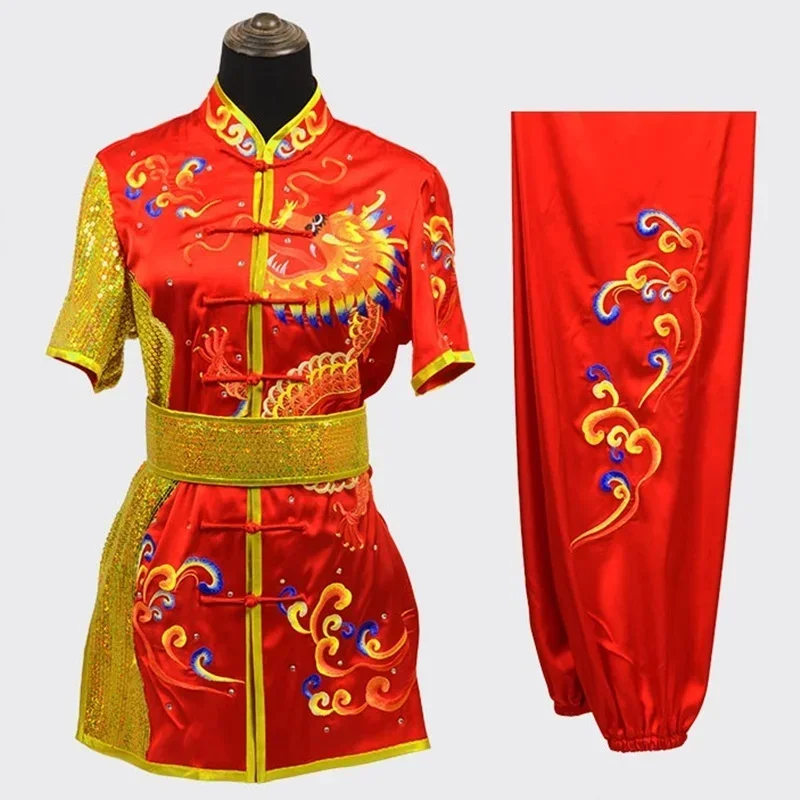 Wushu Clothing Martial Arts Uniform Dragon Embroidery Wing Chun Chinese Kungfu Uniform Wushu Staff Shaolin Kung Fu Uniform 11042