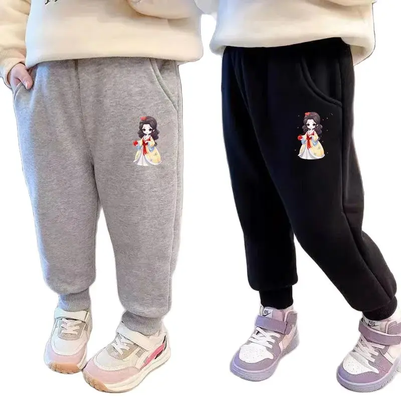 Children Cute Cat Print Sweatpants for Girls Casual Pant Kids Student Loose Sports Pants with Pockets Kids Trousers 3-14Y