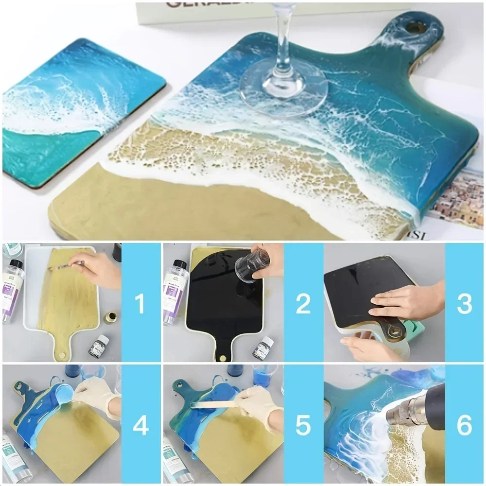 Resin silicone tray molds, epoxy resin casting molds, DIY resin large tableware rectangular template for home decoration