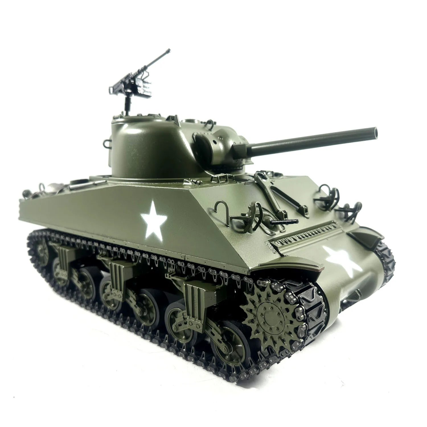Metal Mato 1/16 M4A3 Sherman RC Tank RTR Infrared Recoil Army Green 1230 TH00673-SMT4