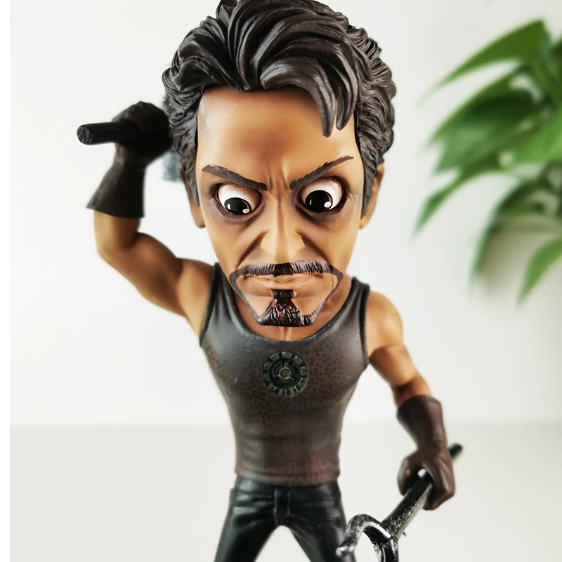 Figura de Iron Man de 17cm, versión Q, figuras de Anime de Iron Man, estatua de Pvc, modelo de colección de muñecos, adorno de escritorio, regalos de cumpleaños para niños