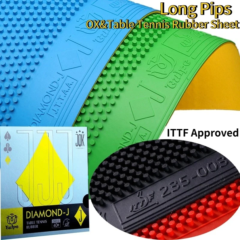 TULIP Long Pips OX&Table Tennis Rubber Sheet Soft Sinking Reverse Spin Control Training Ping Pong Rubber for Fast Attack & Loop