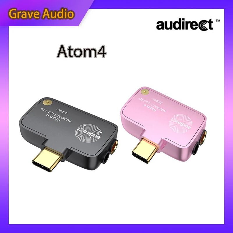 Audirect Atom4 Portable USB DAC Decoder USB C Headphone Amplifier Cell Phone Dongle TYPE C AMP