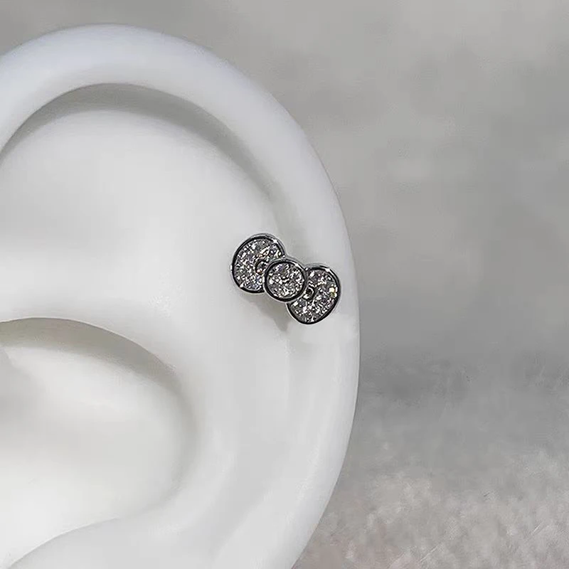 Boucles d'oreilles à vis en diamant brillant pour femmes et filles, petit clou doux, document en argent, accessoires de bijoux de fête, exquis, mignon