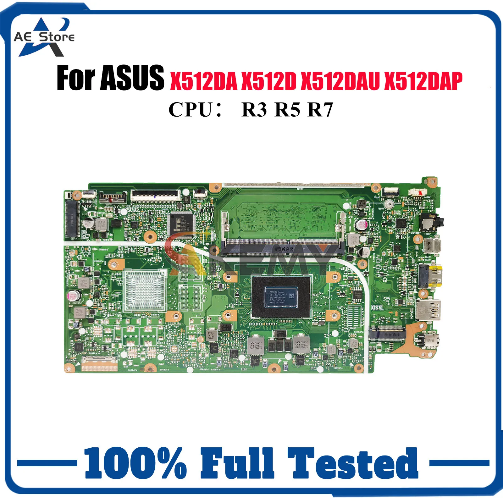 

X512DA Материнская плата для ноутбука ASUS VivoBook X512DK X512DAP X512DAU F512D X512D M5050D M512D X512DA V5000d Материнская плата R3 R5 R7 CPU