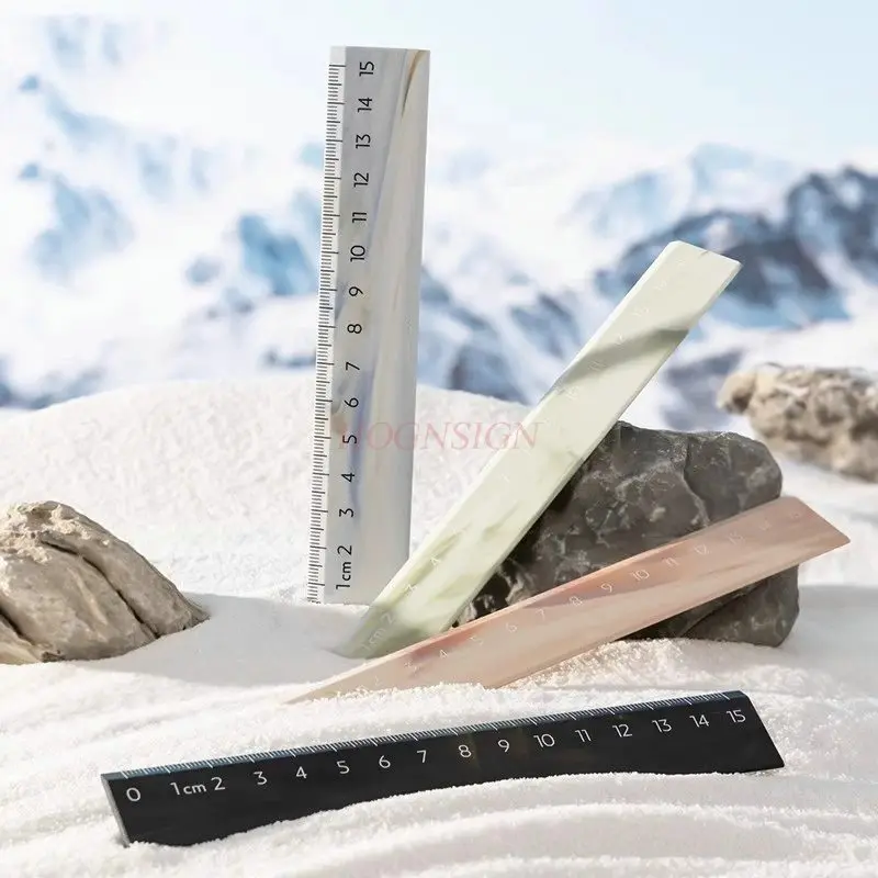 4pcs Straight ruler for students to use for drawing, measuring ruler, grid ruler, multifunctional double-sided scale, thickened
